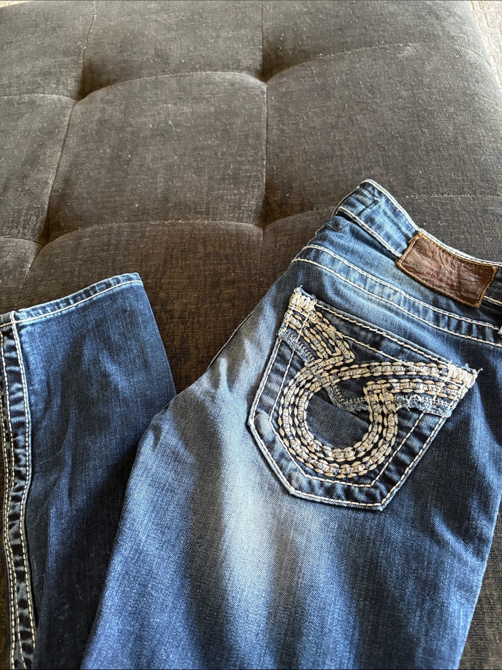 Big Star Women's Skinny Jeans in Distressed Blue Denim - Picture 6 of 7